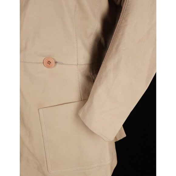 Rick Owens Calf Leather Blazer Jacket Size 40 US 6 Slim Womens Beige $2160 - Picture 5 of 12